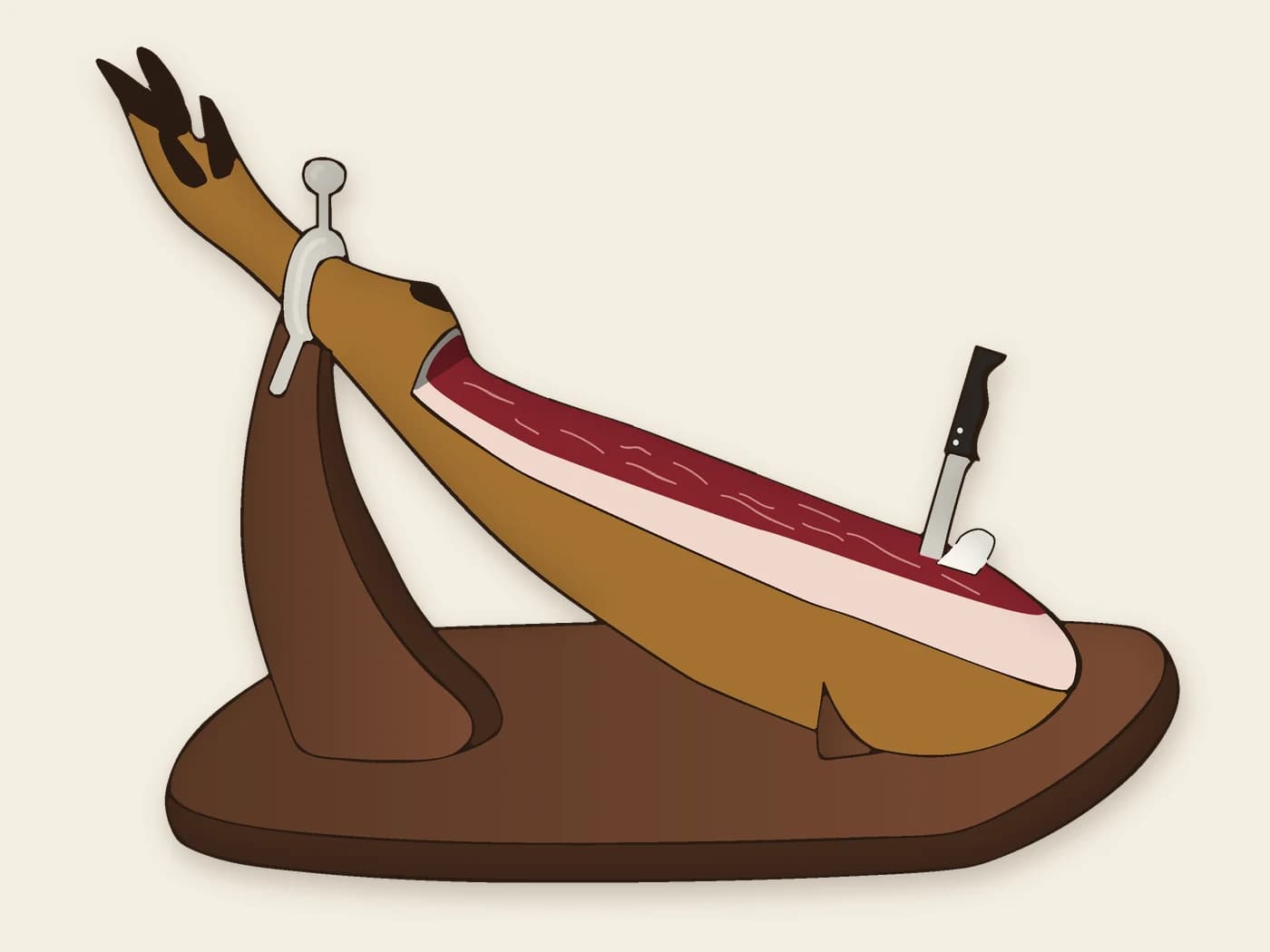 Step 3: the boning knife outlines the hip bone
