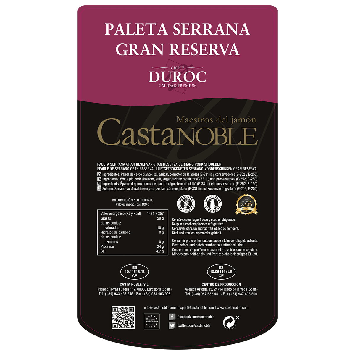 Paleta Serrana Gran Reserva Cruce Duroc — imagen 5 de 5