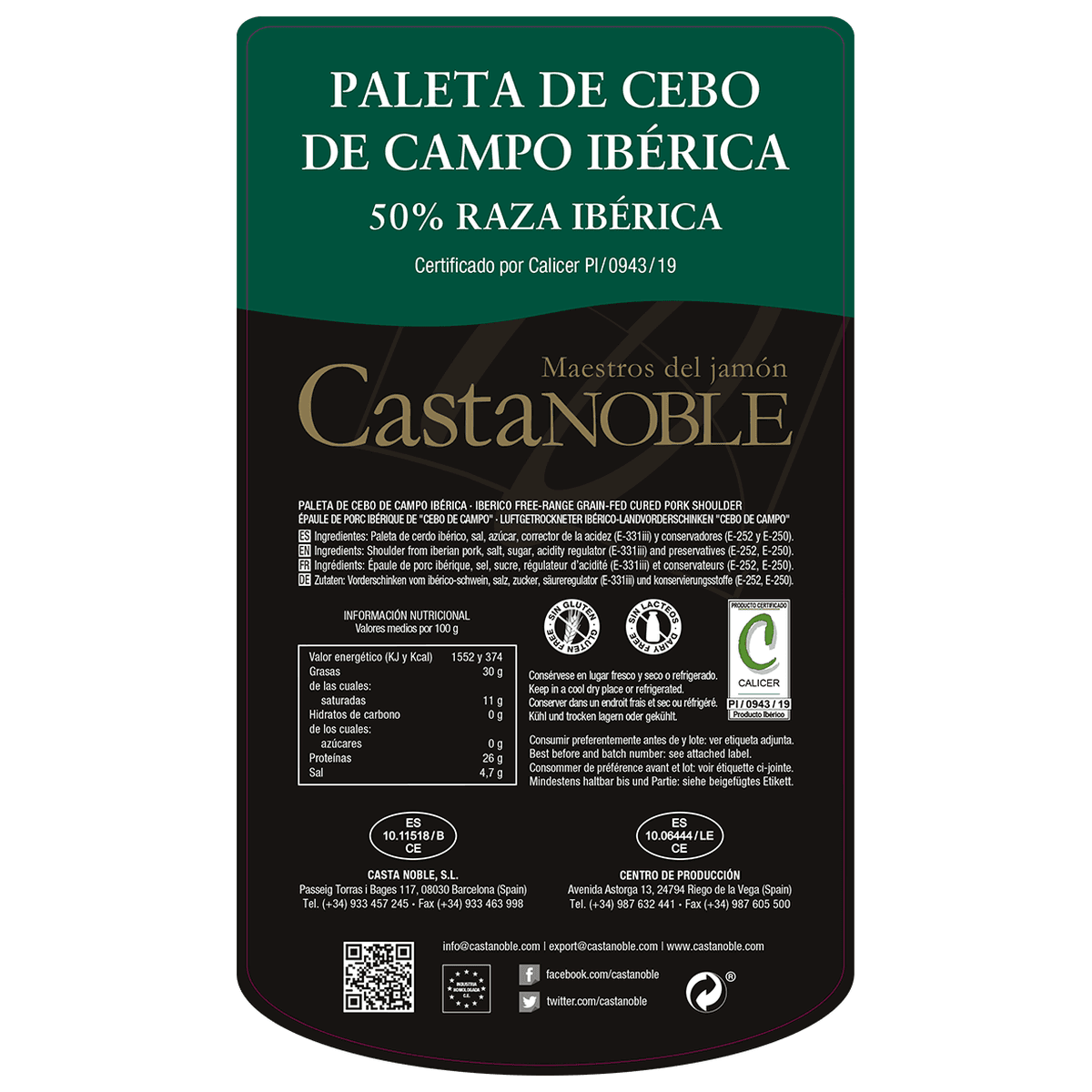 Paleta de Cebo de Campo Ibérica 50% Raza Ibérica Deshuesada — imagen 2 de 2