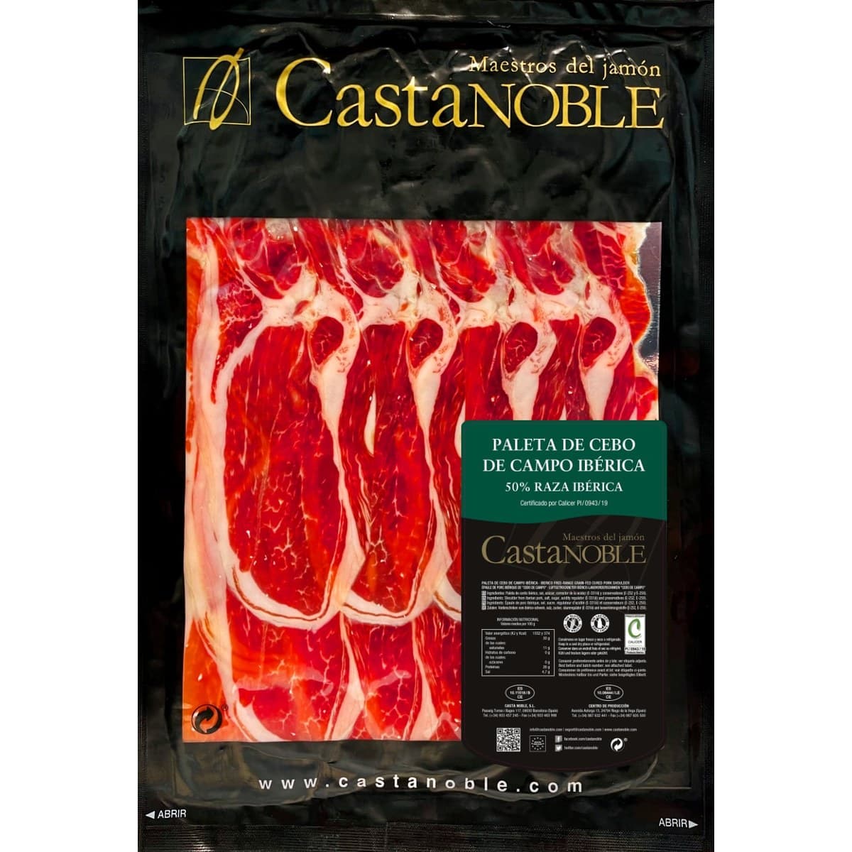 Paleta de Cebo de Campo Ibérica 50% Raza Ibérica Loncheada — imagen 1 de 2