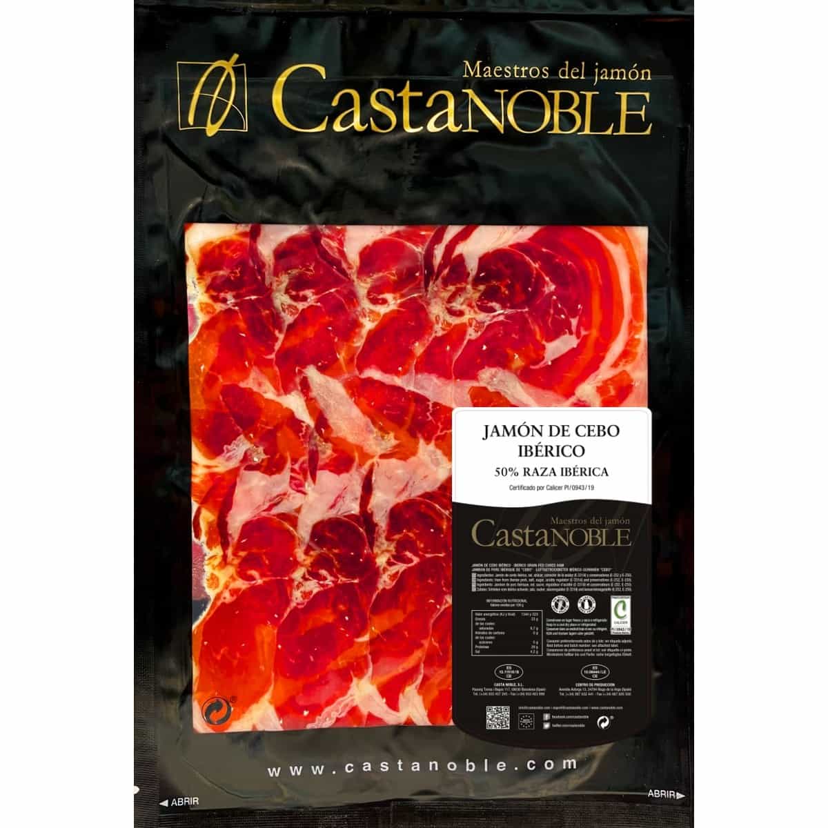 Jamón de Cebo Ibérico 50% Raza Ibérica Loncheado