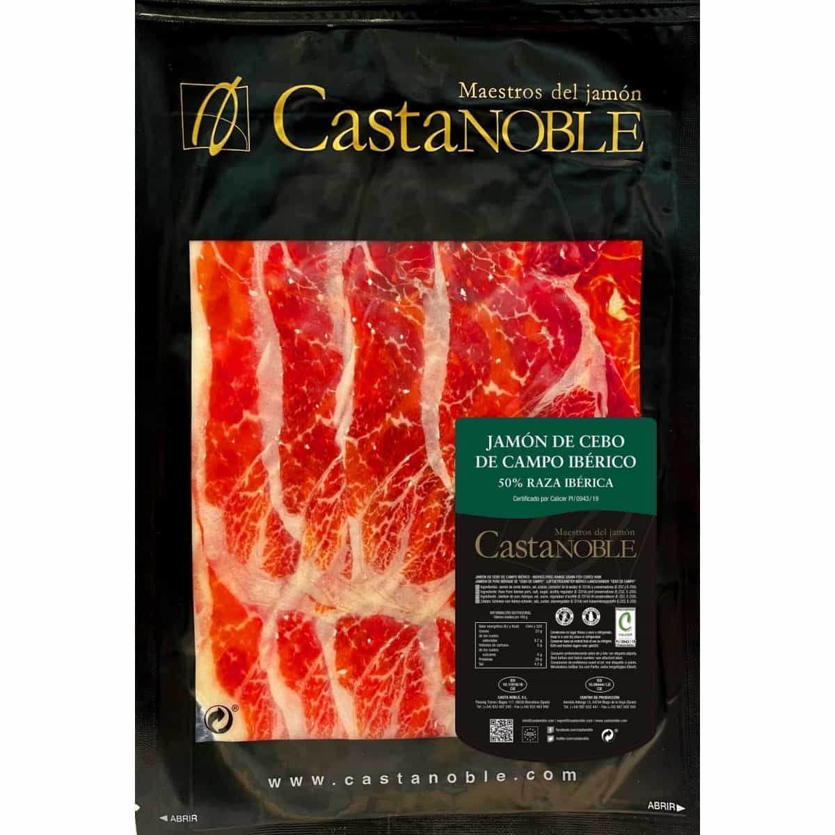 Jamón de Cebo de Campo Ibérico 50% Raza Ibérica Loncheado