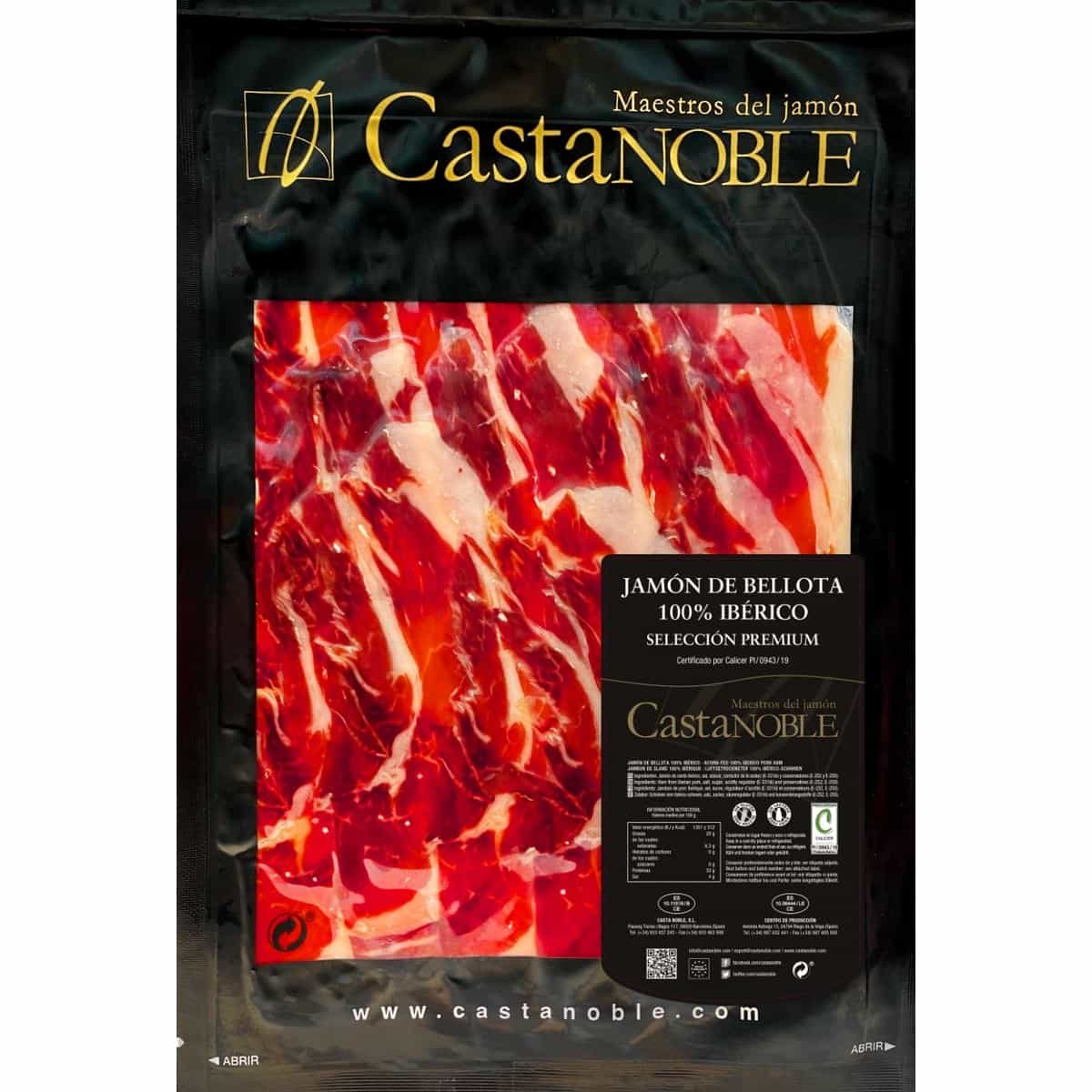 Jamón de Bellota 100% Ibérico Loncheado