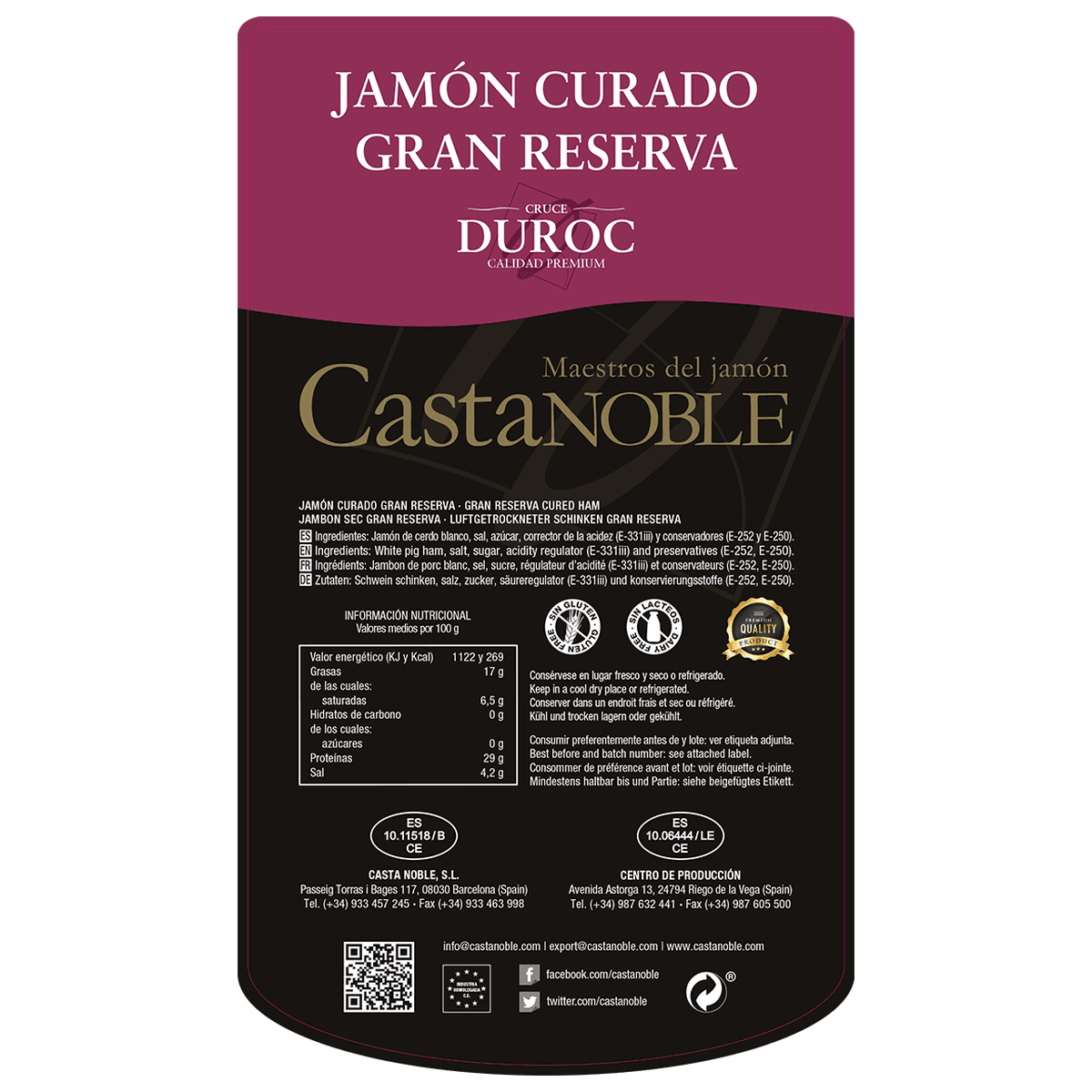 Jamón Curado Gran Reserva Cruce Duroc Deshuesado — imagen 2 de 2