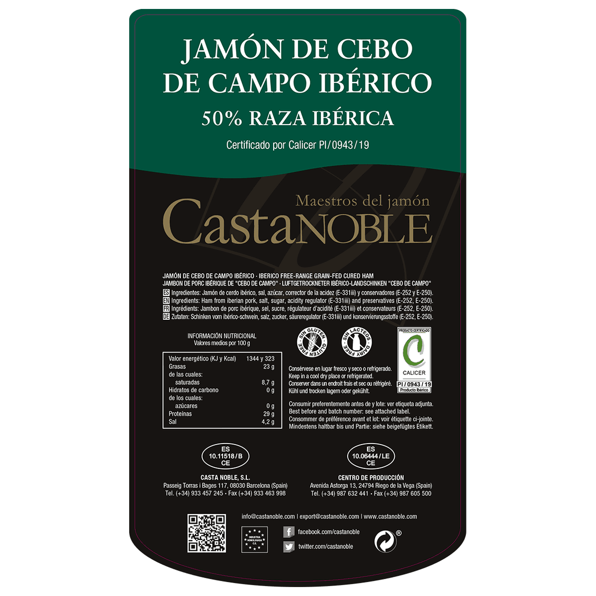 Jamón de Cebo de Campo Ibérico 50% Raza Ibérica Deshuesado — imagen 2 de 2